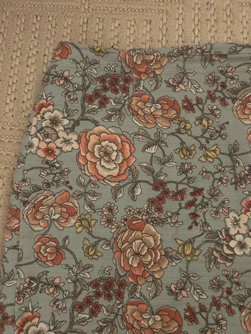 Loft Women's Sz 4 Cotton Blend Y2K Inspired Blue Pink Floral Pencil Skirt